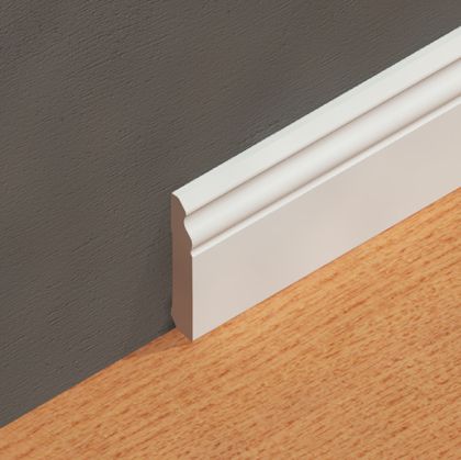 Plinta alba MDF Hamburg 100x18 mm