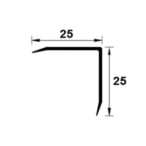 Cornier cu laturi tesite din inox  l=A=30mm