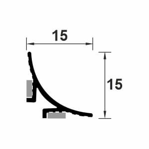 Profil concav autoadeziv din aluminiu eloxat 15x15 mm