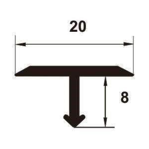 Profil T din aluminiu eloxat 1800x20x8mm